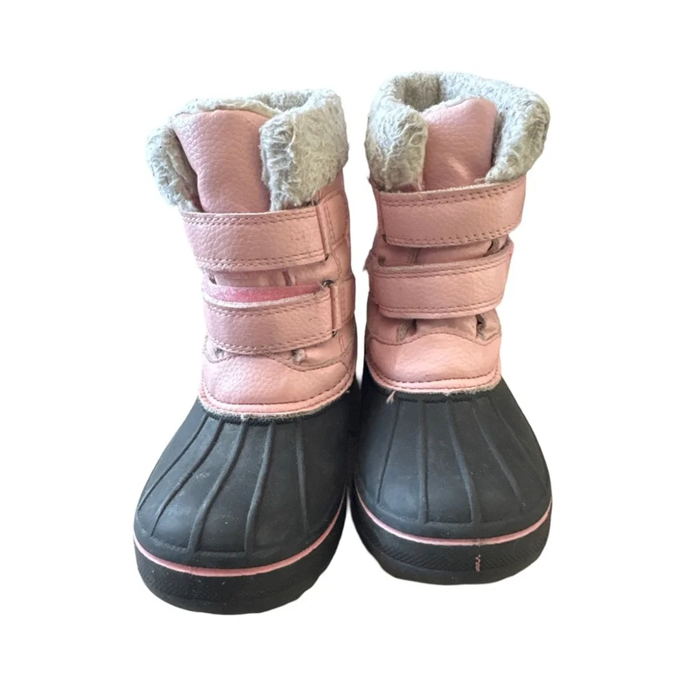 Joe Fresh Pink Velcro boots - size 10